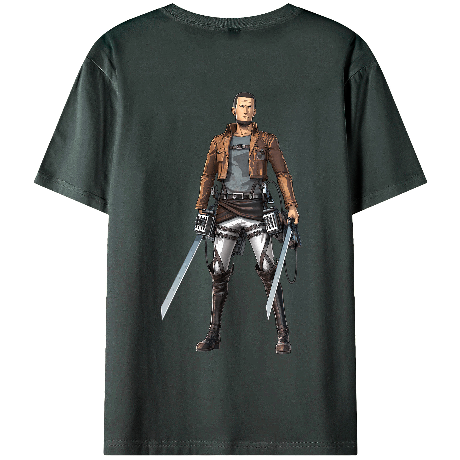 （画像用） 進撃の巨人 Attack on Titan 綿100％ メンズ半袖Tシャツ（バックプリント） 通気性
